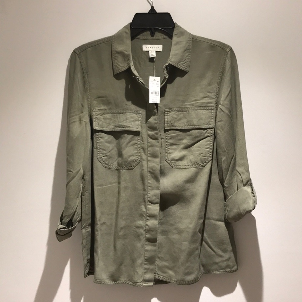 NEW Topshop casual shirt - kaki